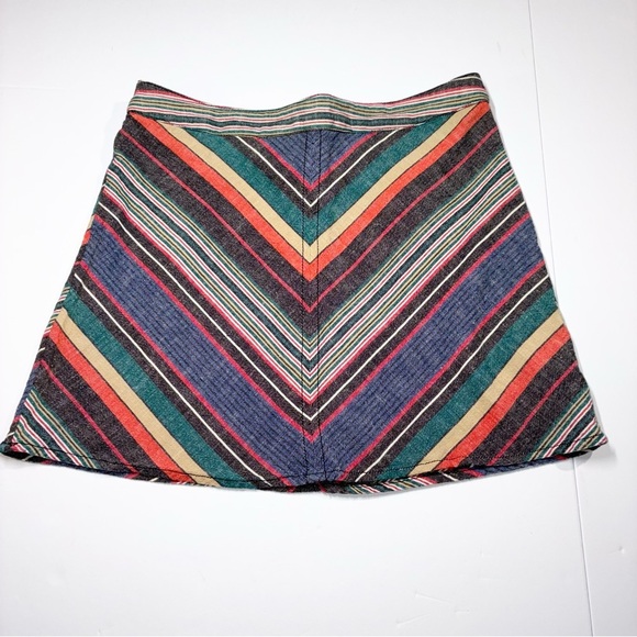 Free People Multicolor striped A-line mini skirt Size 8 - Picture 1 of 6